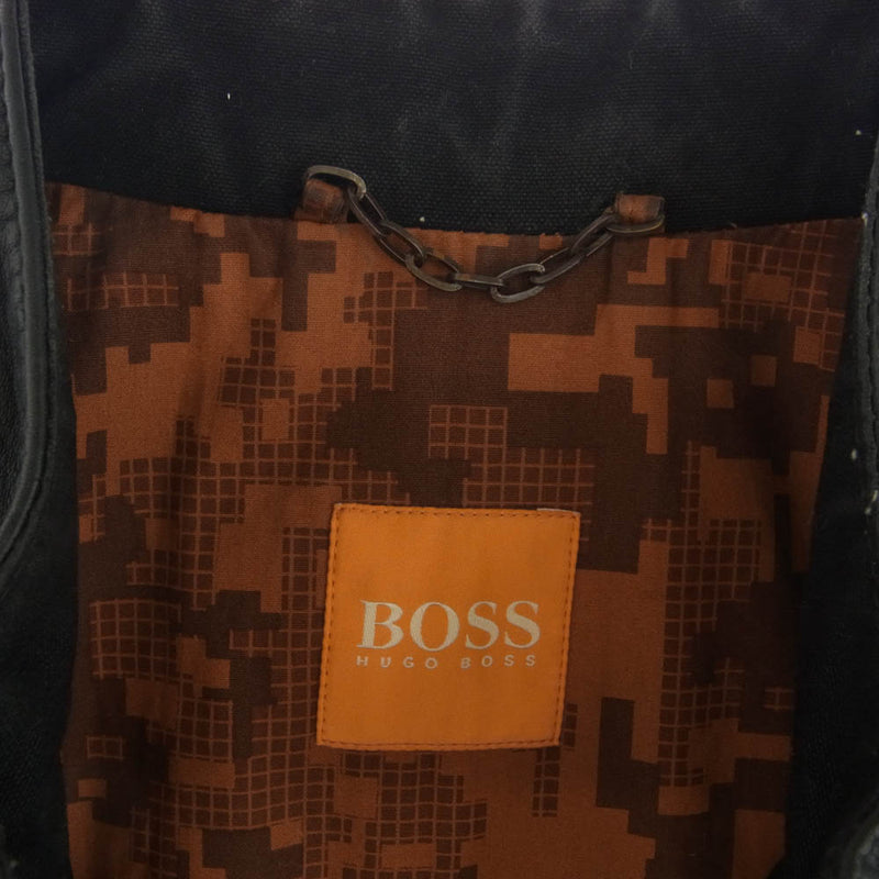 HUGO BOSS ヒューゴボス 10170889 Jips5 ラムレザー シングルライダース ジャケット ブラック系 DE 46【中古】