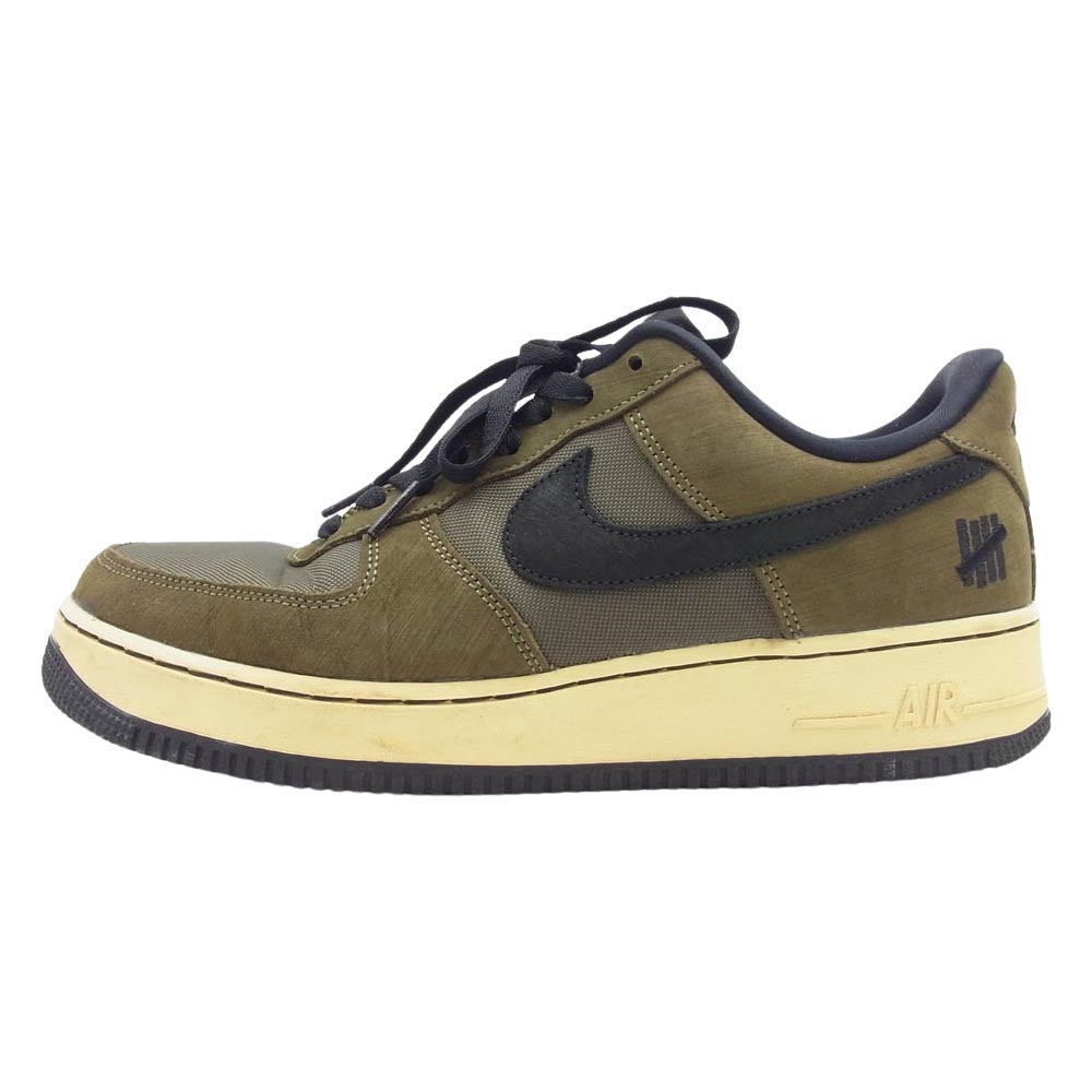 NIKE ナイキ DH3064-300 × UNDEFEATED アンディフィーテッド Air Force 1 Low Olive AF1 エアフォース ロー オリーブ スニーカー カーキ系 28cm【中古】