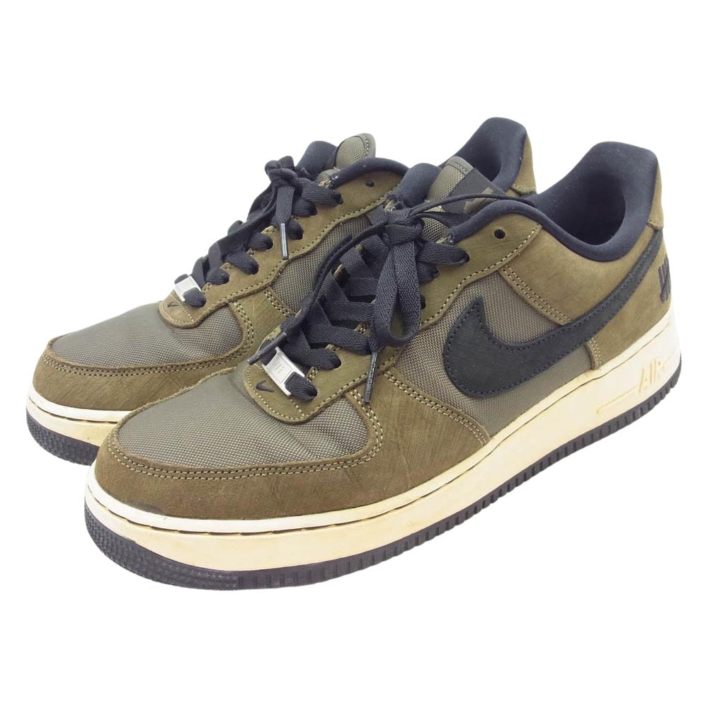 NIKE ナイキ DH3064-300 × UNDEFEATED アンディフィーテッド Air Force 1 Low Olive AF1 エアフォース ロー オリーブ スニーカー カーキ系 28cm【中古】