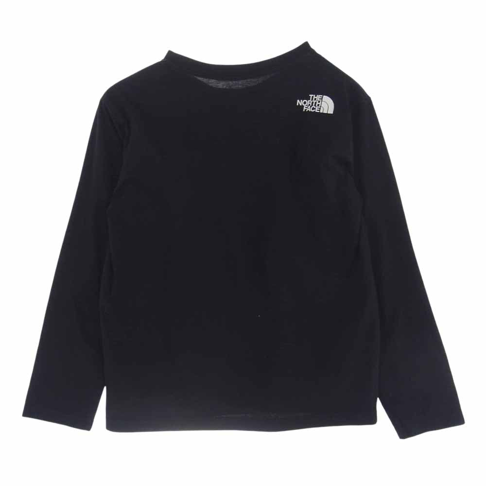 THE NORTH FACE ノースフェイス NTJ32357 キッズ 子供用 ロングスリーブ スモール スクエアロゴ 長袖Tシャツ ブラック系 150【中古】