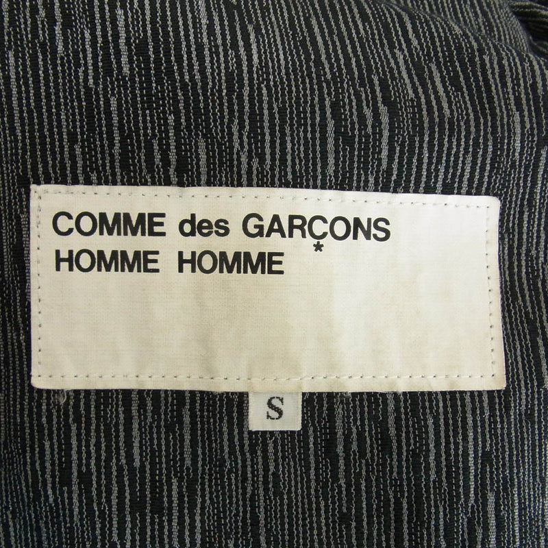 COMME des GARCONS HOMME HOMME コムデギャルソンオムオム AD2000 IJ-04008S フロントジップ 総柄 テーラード ジャケット ブラック系 S【中古】