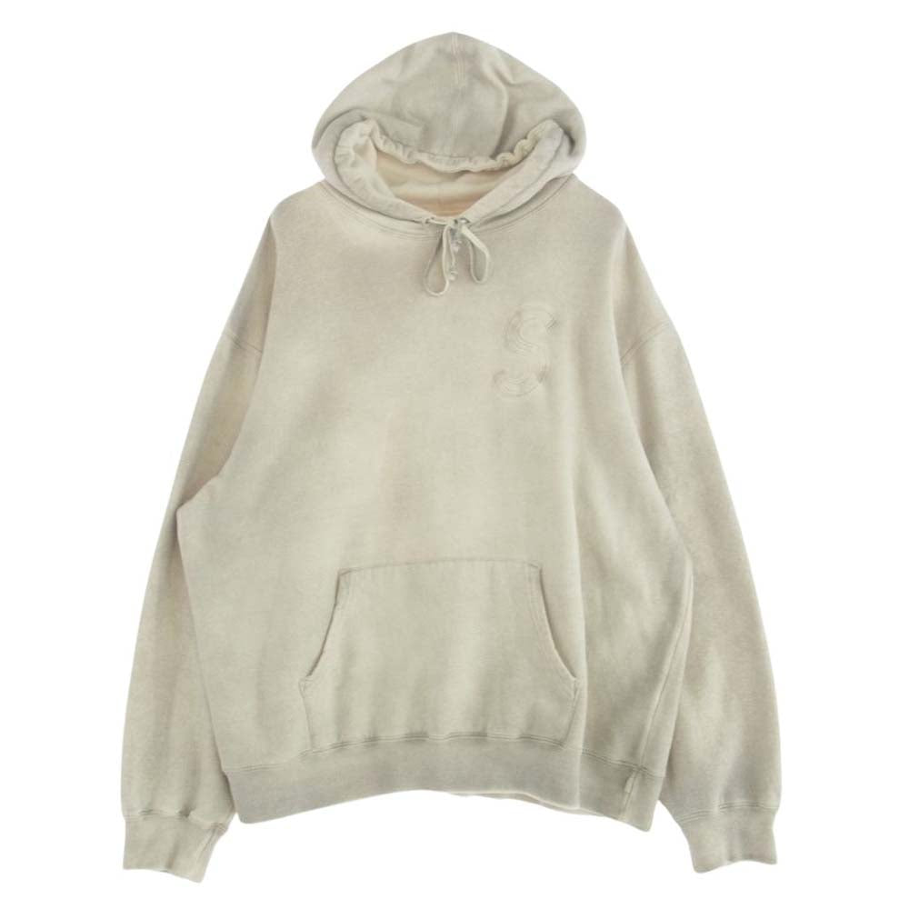 Supreme シュプリーム 23SS Overdyed S Logo Hooded Sweatshirt オーバーダイ エス ロゴ フーディー スウェット パーカー XL オフホワイト系 XL【中古】