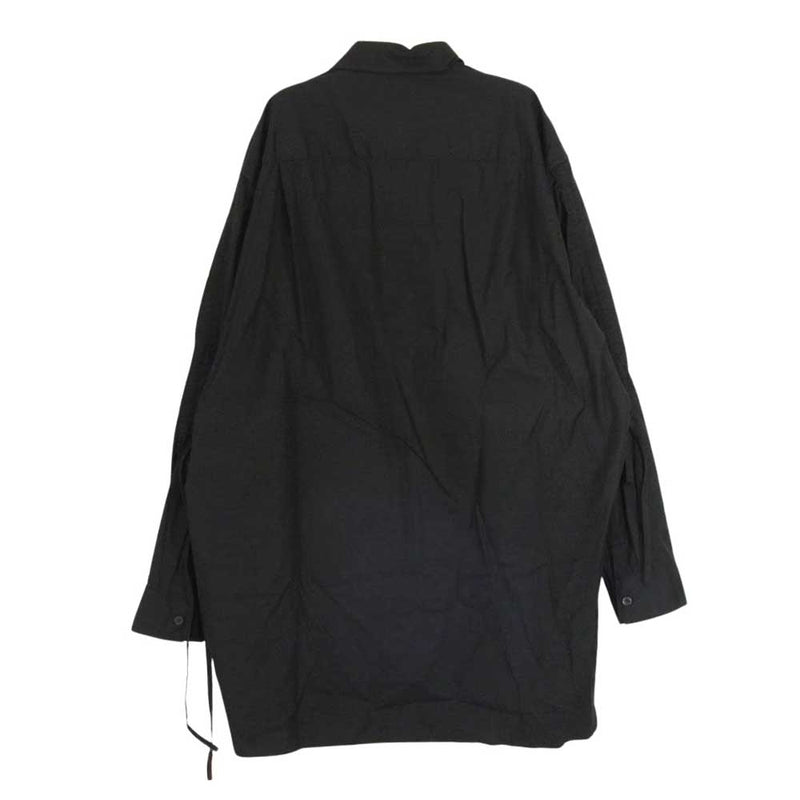 Yohji Yamamoto ヨウジヤマモト 24SS UY-B03-080-2 s'yte サイト COTTON BROAD CLOTH OVERSIZED SHIRT コットン ブロード クロス オーバーサイズ ストリング シャツ ブラック系 3【新古品】【未使用】【中古】