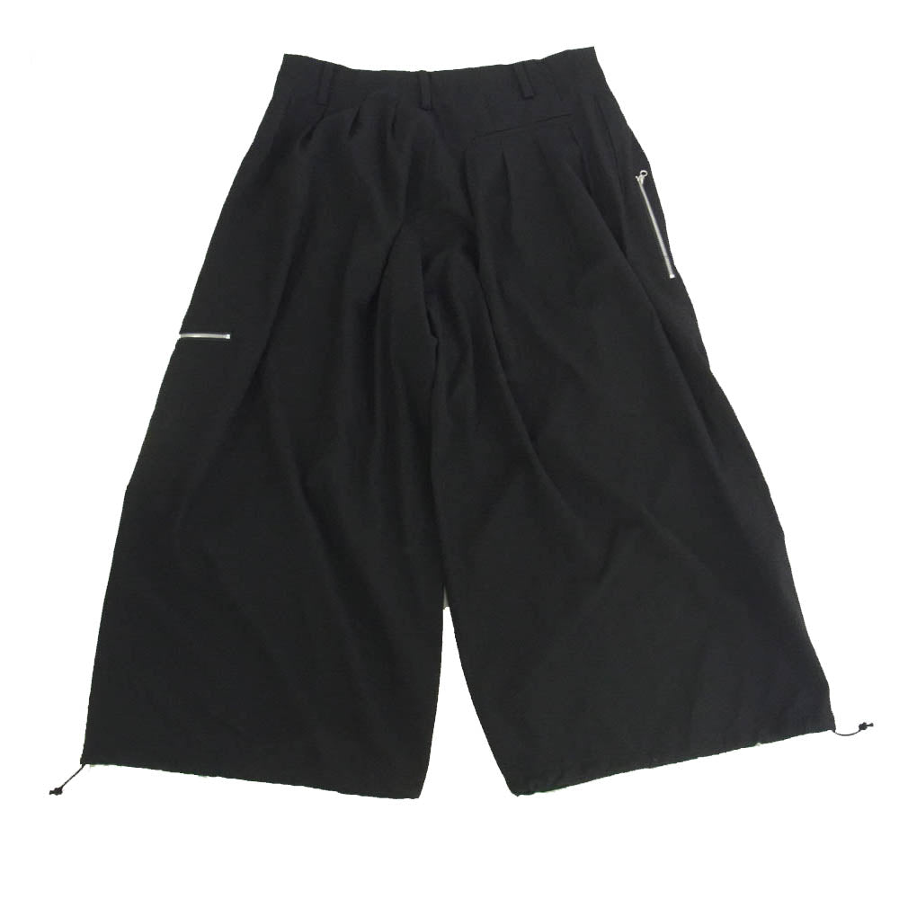 Yohji Yamamoto ヨウジヤマモト 24SS UY-P10-101 s'yte サイト WASHER FINISHED WOOL GABARDINE BALLOON PANTS WITH ZIPPER POCKETS ウールギャバジン ジッパー ポケット バルーンパンツ ブラック系 3【新古品】【未使用】【中古】