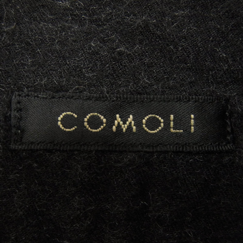 COMOLI コモリ 19AW Q03-02004 ウール シルク プルオーバー ロングスリーブ 長袖 シャツ ブラック系 1【中古】