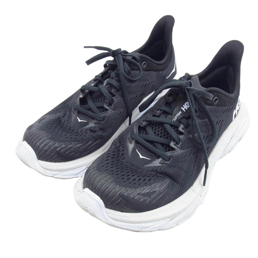 HOKA ONE ONE ホカ オネオネ 1110510-bwht CLIFTON EDGE クリフトン エッジ ローカット スニーカー ブラック系 25.5cm【中古】