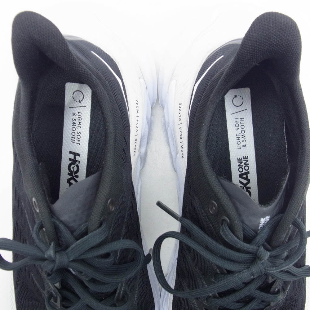 HOKA ONE ONE ホカ オネオネ 1110510-bwht CLIFTON EDGE クリフトン エッジ ローカット スニーカー ブラック系 25.5cm【中古】