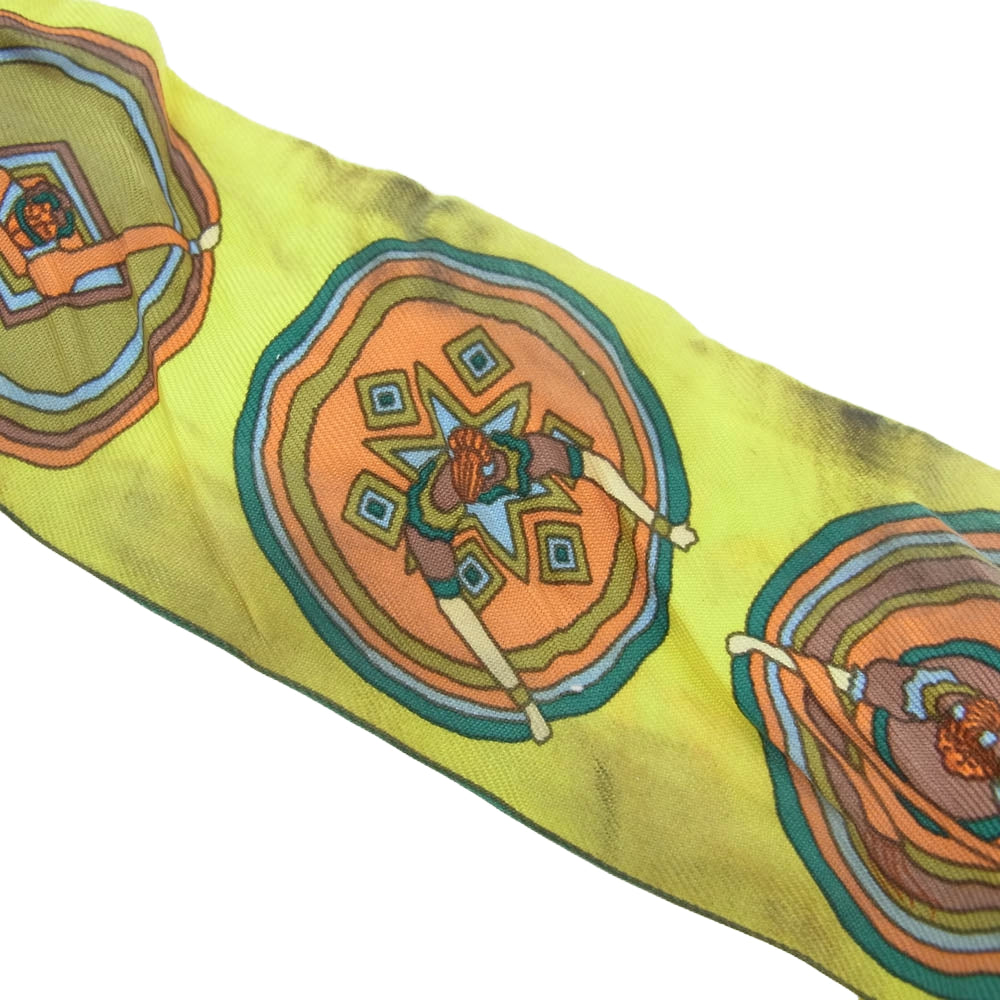 HERMES エルメス シルク スカーフ バッグ スカーフ ツイリー バレリーナ イエロー系【中古】