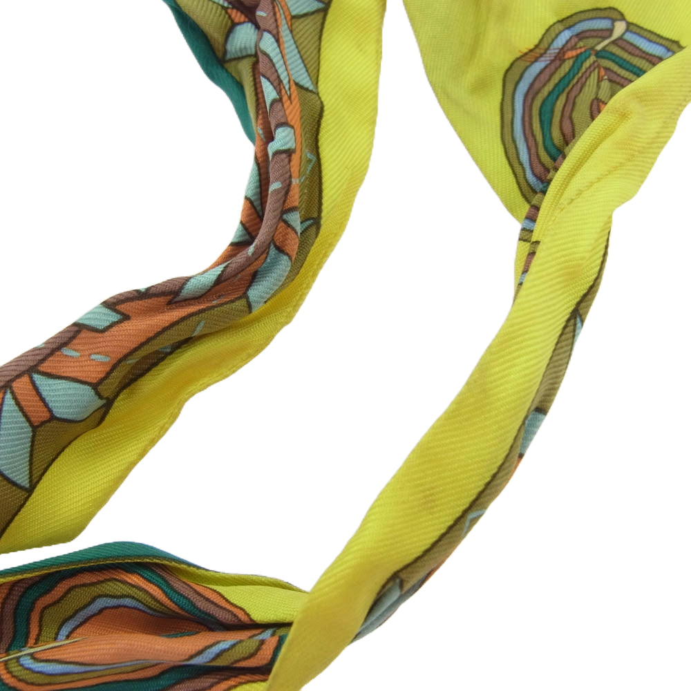 HERMES エルメス シルク スカーフ バッグ スカーフ ツイリー バレリーナ イエロー系【中古】