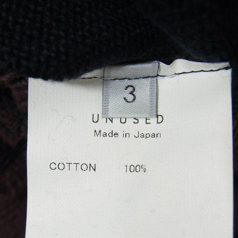 UNUSED アンユーズド US2437-C004S3 COTTON KNIT CARDIGAN インサイドアウト ユーズド加工 カーディガン パープル系 3【新古品】【未使用】【中古】