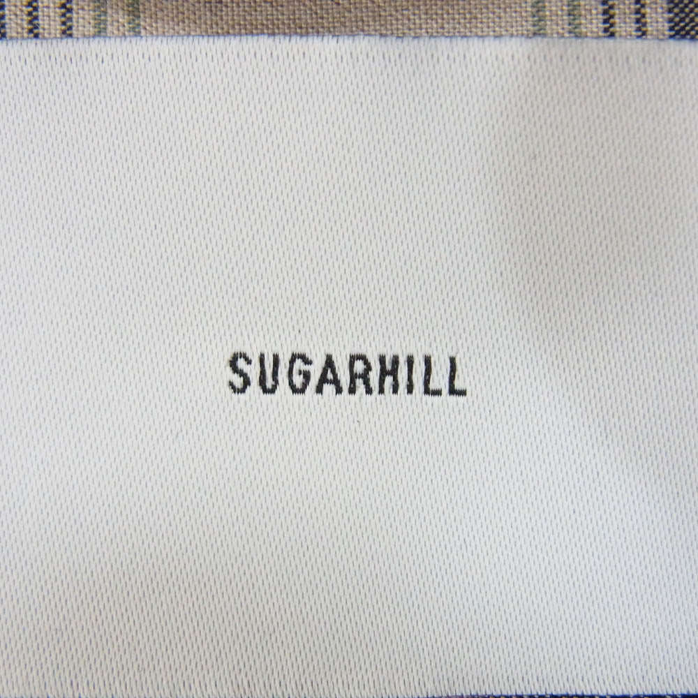 SUGARHILL シュガーヒル 24SS 2441000501 YAK OMBRE PLAID OPEN COLLAR BROUSE オンブレチェック 長袖 開襟 シャツ ネイビー系 3【美品】【中古】
