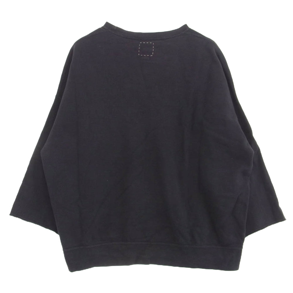 VISVIM ビズビム 23AW 0123205010020 AMPLUS SB SWEAT 3/4 DMGD (U.D.)  アンプラス SB スウェット 3/4 NAVY SIZE 5 ネイビー系 5【美品】【中古】