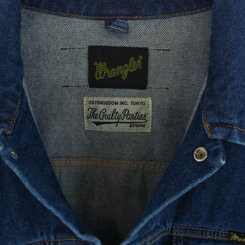 WACKO MARIA ワコマリア WS9260 × WRANGLER ラングラー ジップアップ トラッカー デニム ジャケット インディゴブルー系 XL【中古】