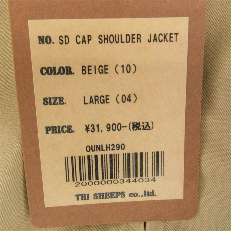 STANDARD CALIFORNIA スタンダードカリフォルニア OUNLH290 Cap Shoulder Jacket キャップショルダー ジャケット ブルゾン ベージュ系 L【新古品】【未使用】【中古】