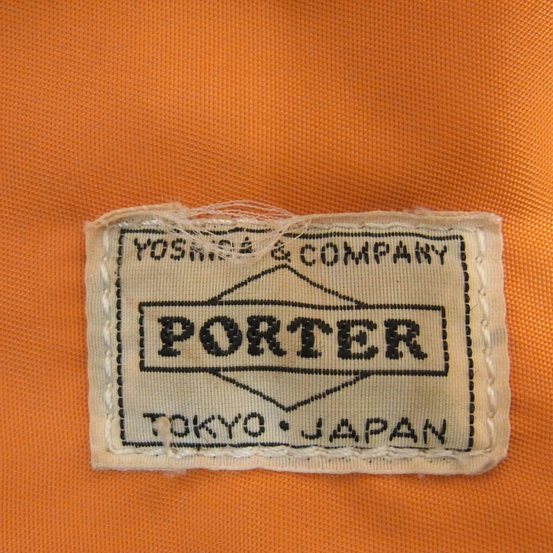 PORTER ポーター ミニポーチ 脱着可能 ナイロン トートバッグ オレンジ系【中古】