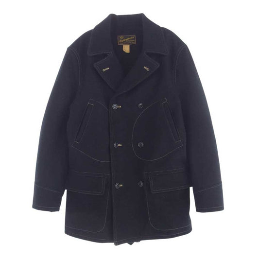 CUSHMAN クッシュマン 21165 MELTON WOOL DOUBLE BREASTED COAT メルトン ダブル コート ダークネイビー系 L【中古】
