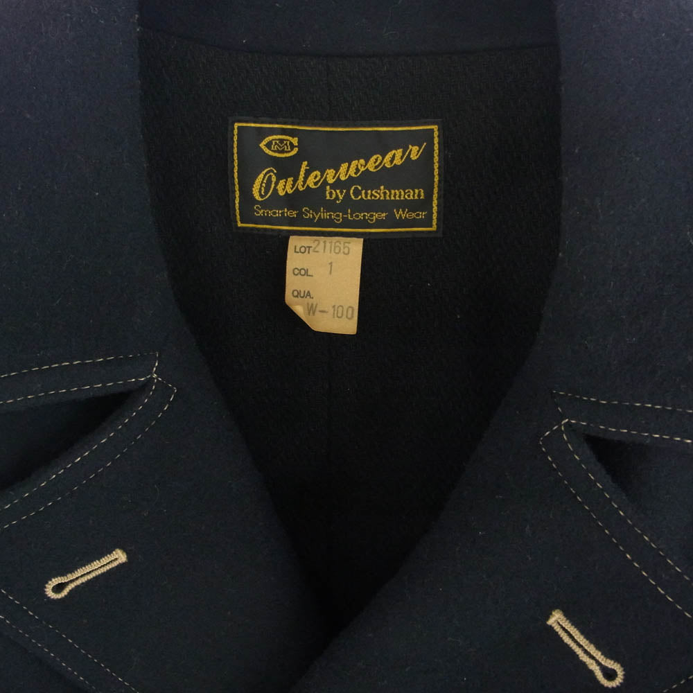CUSHMAN クッシュマン 21165 MELTON WOOL DOUBLE BREASTED COAT メルトン ダブル コート ダークネイビー系 L【中古】