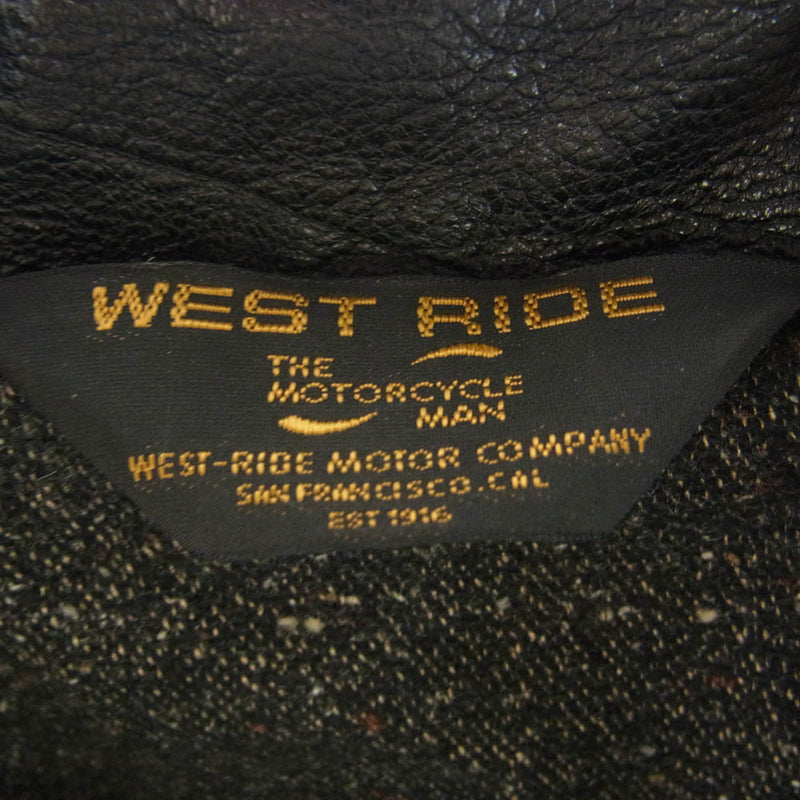 WESTRIDE ウエストライド GOAT LEATHER COATS 山羊 ゴート レザーコート ブラック系 L【中古】