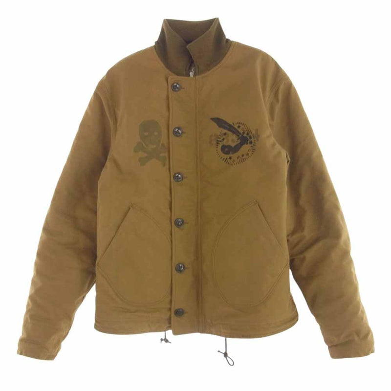 FREEWHEELERS フリーホイーラーズ civilian crew IRONSIDES MC デッキ ジャケット カーキ系 42【中古】