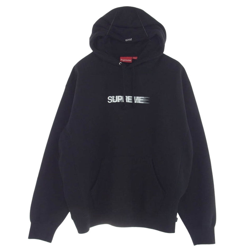 Supreme シュプリーム 23ss Motion Logo Hooded Sweatshirt モーション ロゴ プルオーバー パーカー ブラック系 L【中古】