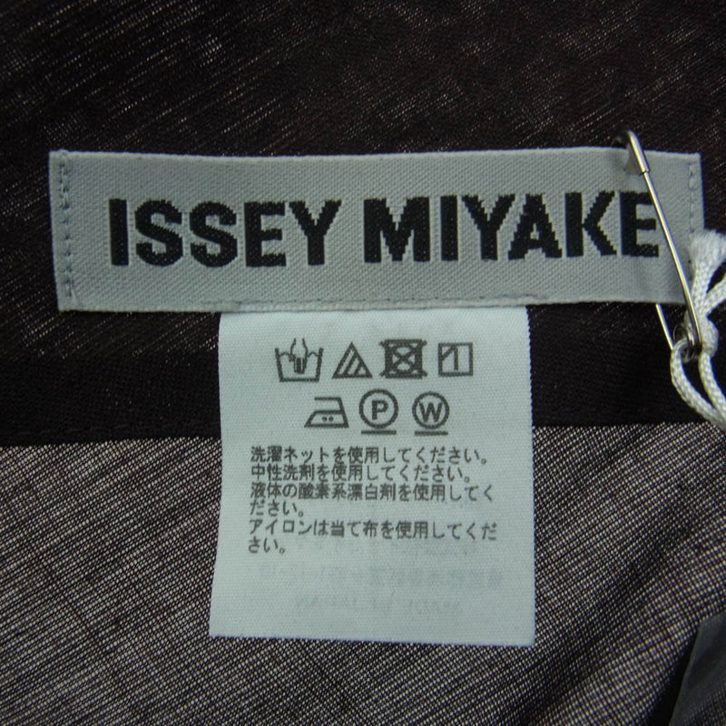 ISSEY MIYAKE イッセイミヤケ IM43-FJ057 ENCLOTHE PLAID デザイン 半袖 ワンピース ブラウン系 グリーン系 2【美品】【中古】