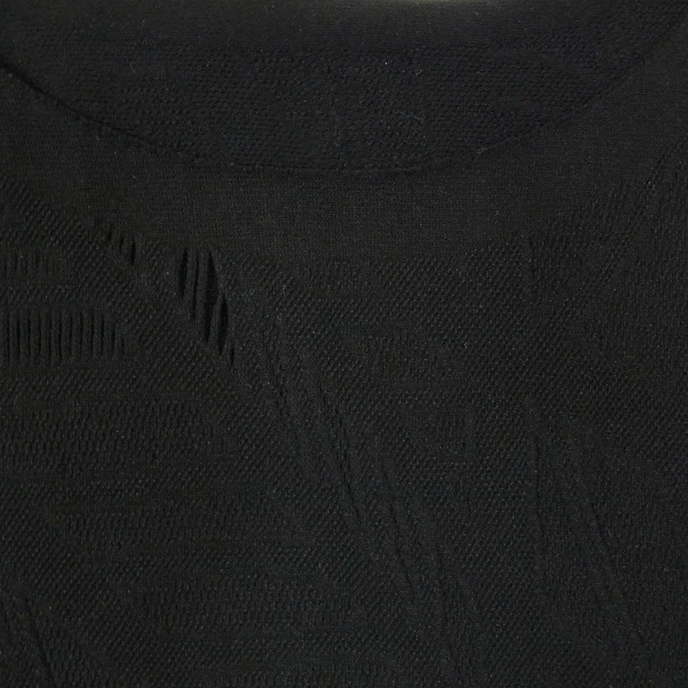 ISSEY MIYAKE イッセイミヤケ IM43-KH359 LEAF BODY AP DRESS フリンジ ノースリーブ ワンピース ブラック系 2【美品】【中古】