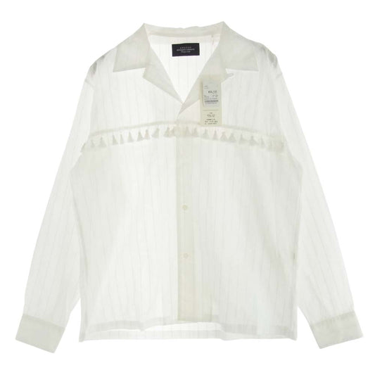 UNUSED アンユーズド 24SS US2438-C001S2 Long sleeve fringe shirt フリンジ オープンカラー 長袖 シャツ ホワイト系 2【極上美品】【中古】