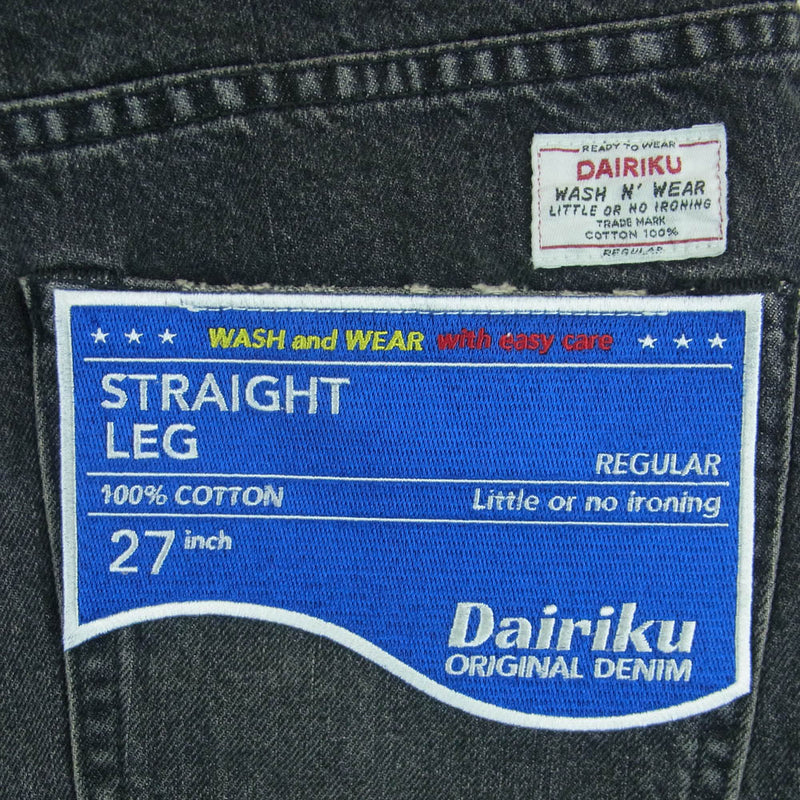 ダイリク 24SS D-13 Straight Denim Pants ウォッシュ ダメージ加工 ストレート デニム パンツ グレー系 27【新古品】【未使用】【中古】