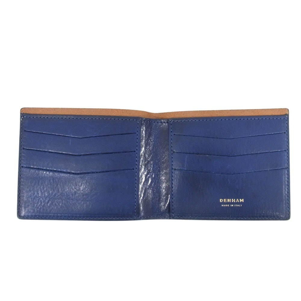 DENHAM デンハム 二つ折り バイカラー レザー ウォレット ブラウン系【中古】