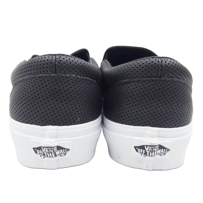 VANS バンズ CLASSIC SLIP-ON パンチングレザー スリッポン スニーカー ブラック系 26cm【中古】