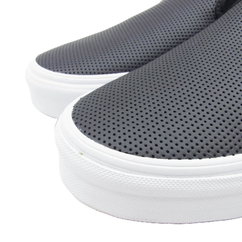 VANS バンズ CLASSIC SLIP-ON パンチングレザー スリッポン スニーカー ブラック系 26cm【中古】