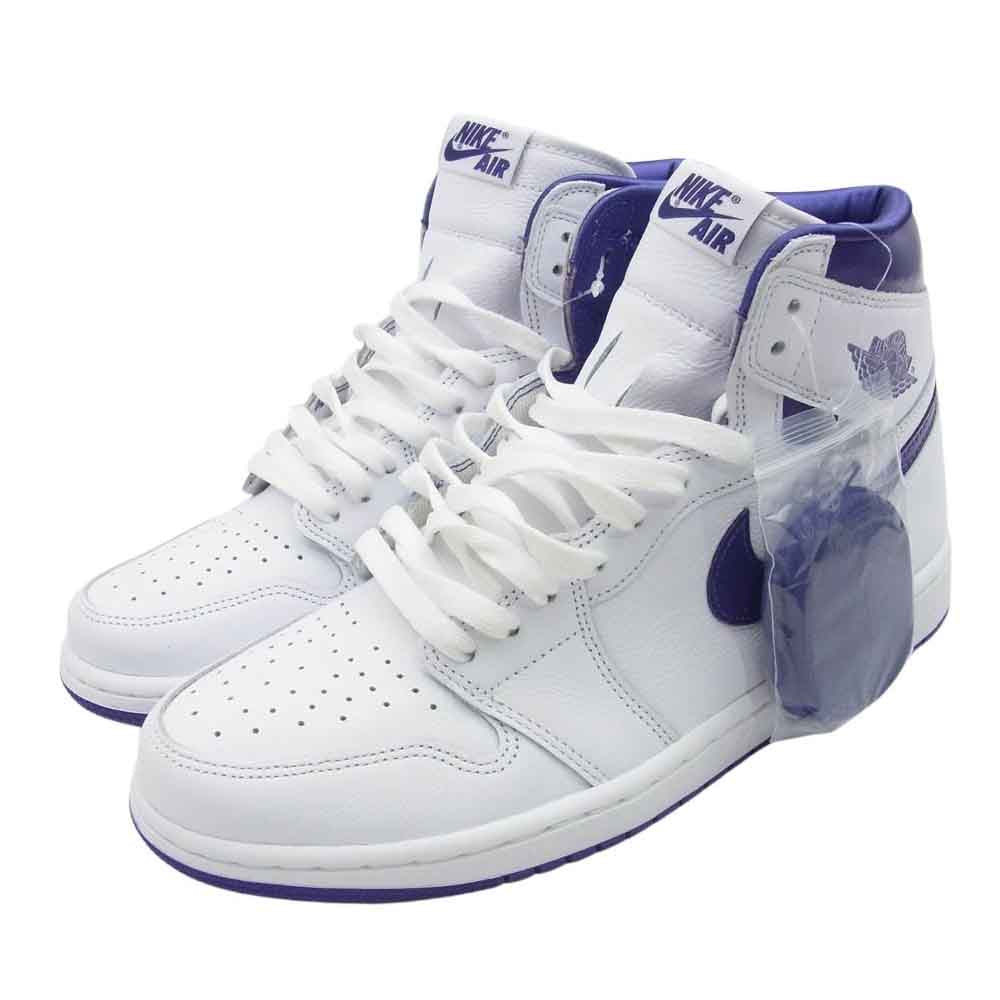 NIKE AIR JORDAN ナイキ ジョーダン CD0461-151 Women's Air Jordan 1 High OG Court Purple AJ1 ウィメンズ エアジョーダン ハイ コートパープル スニーカー ホワイト系 パープル系 27cm【新古品】【未使用】【中古】