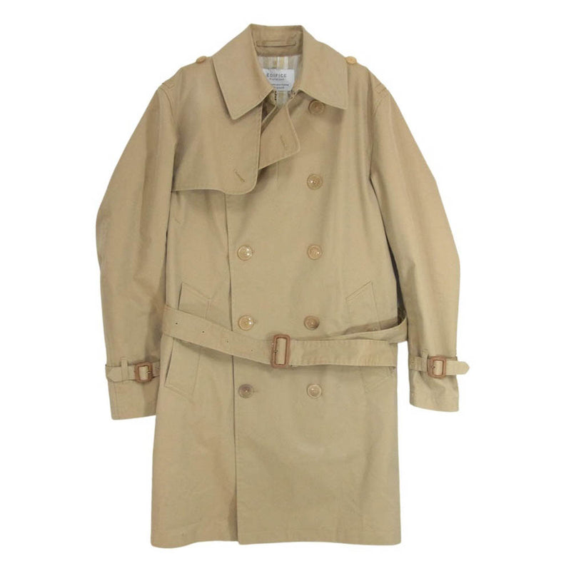 EDIFICE エディフィス 15-020-300-1000-1-0 T/C TRENCH COAT トレンチ コート ベージュ系 44【中古】