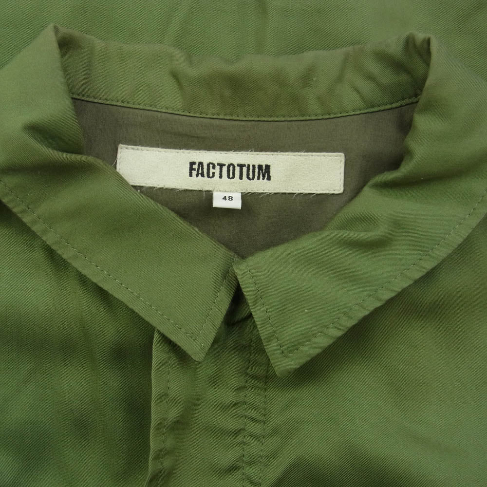 FACTOTUM ファクトタム 01021918 マップ刺繍 エンブロイダリー ファティーグ ジャケット カーキ系 48【中古】