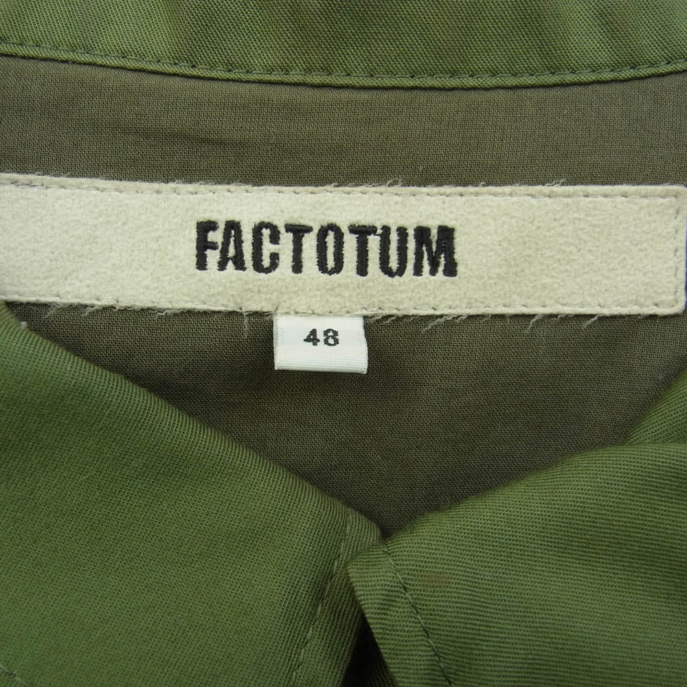 FACTOTUM ファクトタム 01021918 マップ刺繍 エンブロイダリー ファティーグ ジャケット カーキ系 48【中古】