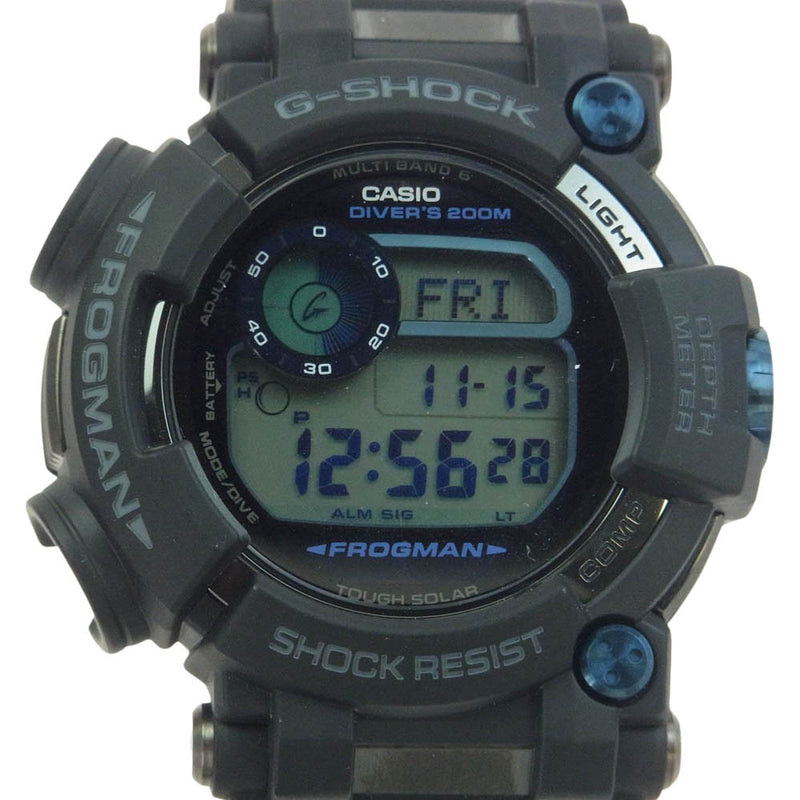 CASIO G-SHOCK カシオ ジーショック GWF-D1000B-1JF MASTER OF G FROGMAN フロッグマン ダイバーズウォッチ 電波ソーラー ISO200M防水 腕時計 ブラック系【中古】