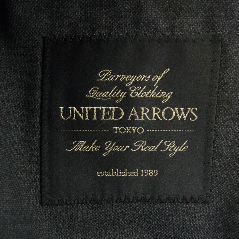 UNITED ARROWS ユナイテッドアローズ ウールトロピカル ファンシーウィーブ 4B 4ボタン ブレザー テーラードジャケット ウォッシャブル スラックスパンツ セットアップ スーツ グレー系 46【新古品】【未使用】【中古】