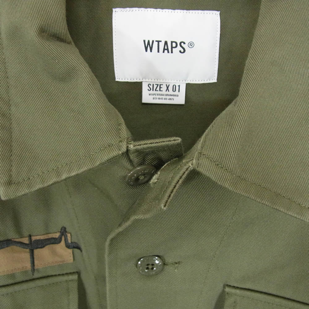 WTAPS ダブルタップス 21AW 212WVDT-SHM02 JUNGLE 01/LS/COTTON.TWILL ジャングル コットン ツイル ミリタリー ジャケット カーキ系 x01 【中古】