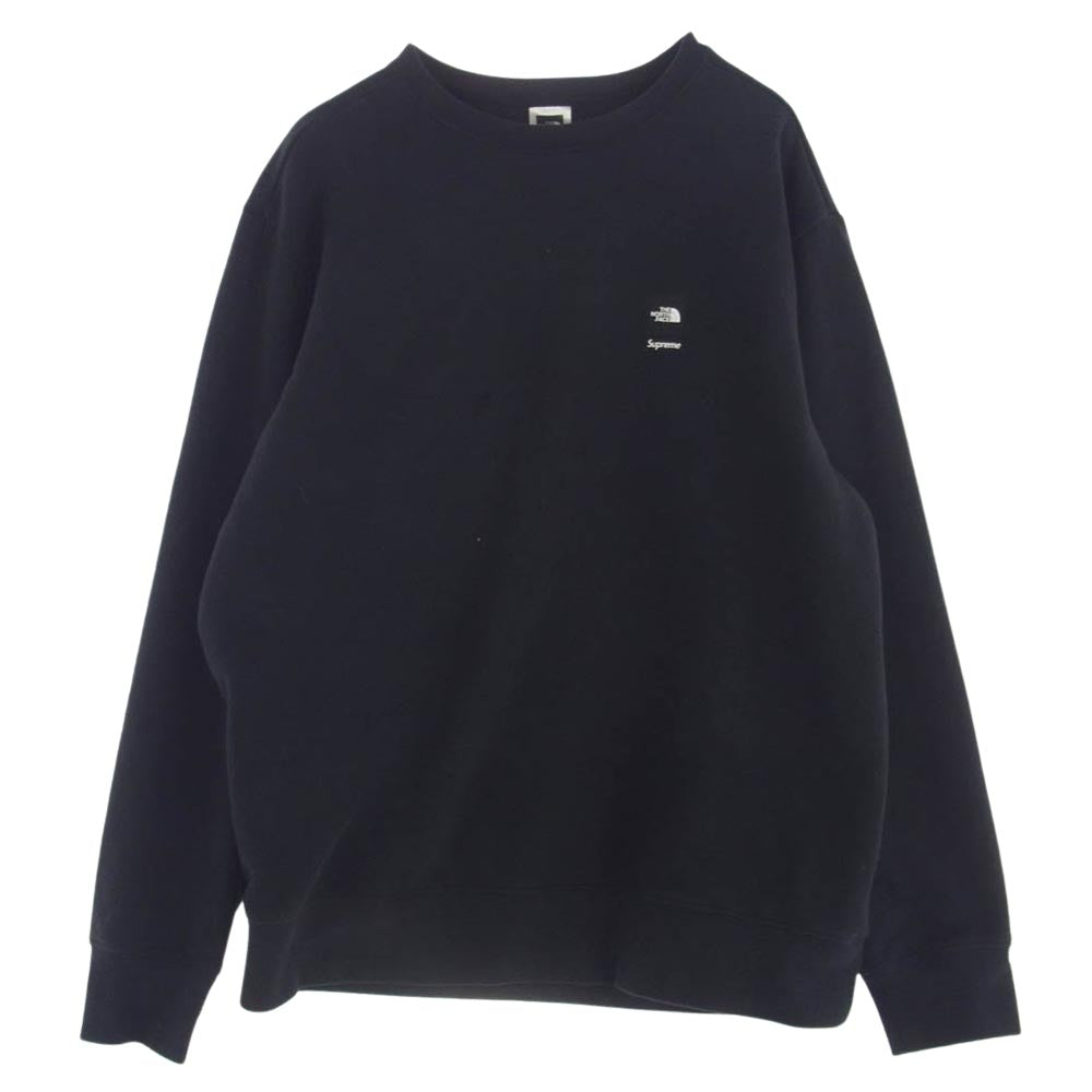 Supreme シュプリーム 17AW × THE NORTH FACE ノースフェイス Mountain Crewneck Sweatshirt マウンテンプリントクルーネック スウェット ブラック系 L【中古】