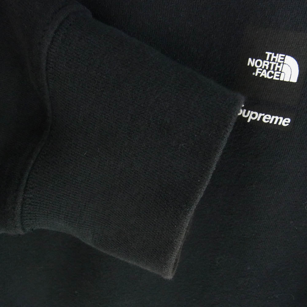 Supreme シュプリーム 17AW × THE NORTH FACE ノースフェイス Mountain Crewneck Sweatshirt マウンテンプリントクルーネック スウェット ブラック系 L【中古】