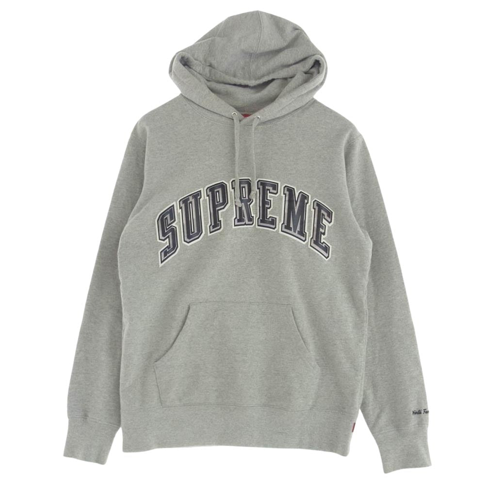 Supreme シュプリーム 15SS Chrome Arc Hooded Sweatshirt?アーチロゴ プルオーバー パーカー グレー系 M【中古】