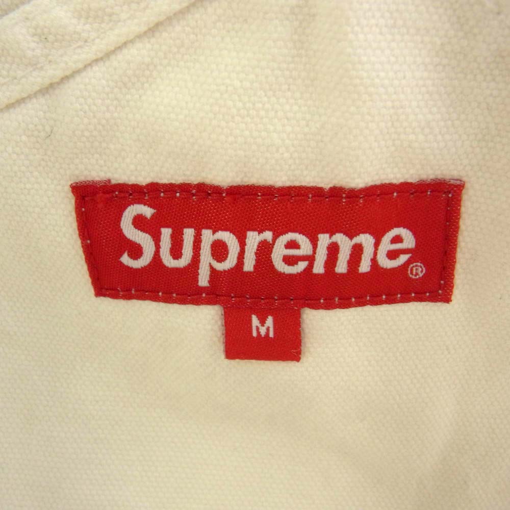 Supreme シュプリーム 15AW Canvas Overalls キャンバス デニム オーバーオール ホワイト系 M【中古】