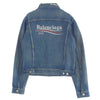 BALENCIAGA バレンシアガ 487342 TSB06 Campaign Logo Denim Jacket キャンペーンロゴ クラッシュ デニム ジャケット インディゴブルー系 48【中古】