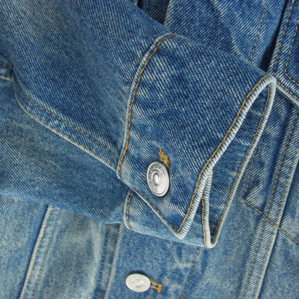 BALENCIAGA バレンシアガ 487342 TSB06 Campaign Logo Denim Jacket キャンペーンロゴ クラッシュ デニム ジャケット インディゴブルー系 48【中古】