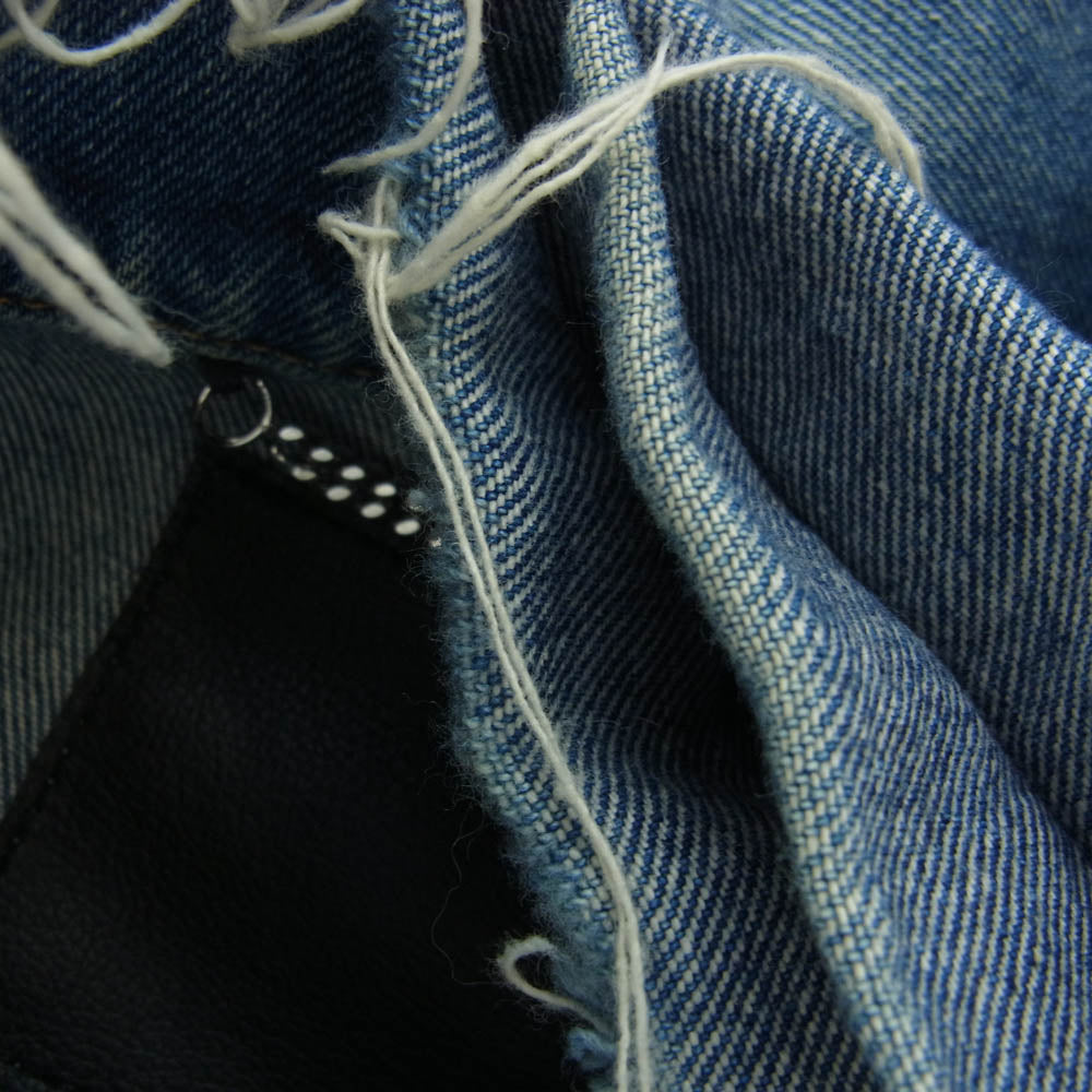 BALENCIAGA バレンシアガ 487342 TSB06 Campaign Logo Denim Jacket キャンペーンロゴ クラッシュ デニム ジャケット インディゴブルー系 48【中古】