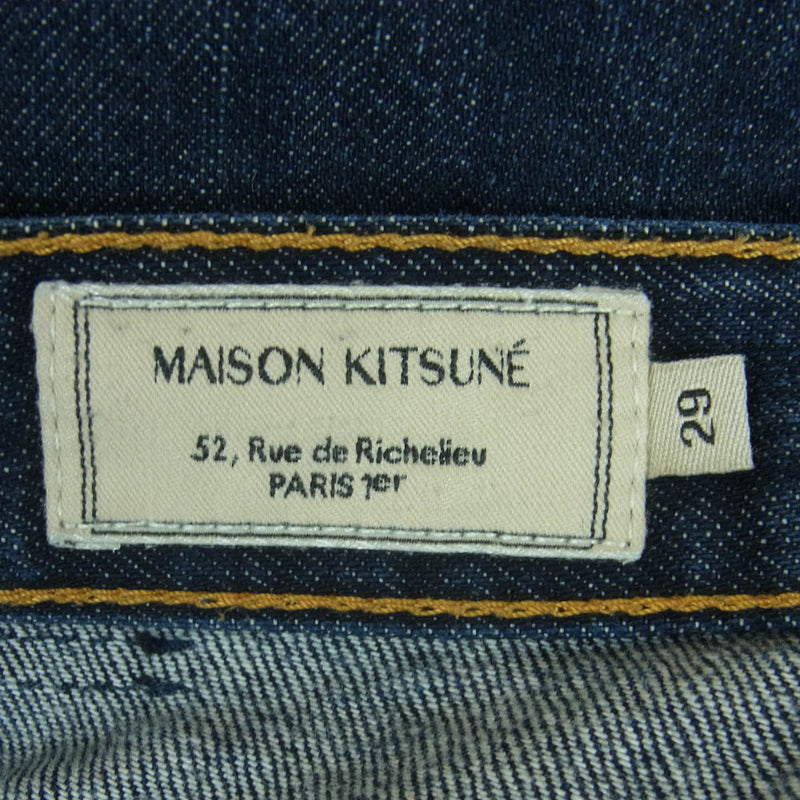 MAISON KITSUNE メゾンキツネ KMP-4805-A 5P フライボタン デニム パンツ ポルトガル製 インディゴブルー系 29【中古】