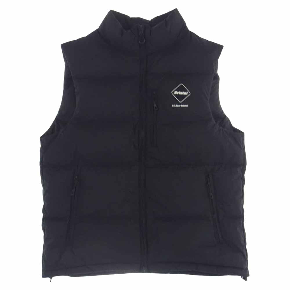 F.C.R.B. エフシーアールビー 24AW FCRB-242058 DOWN VEST ラバーロゴ ダウンベスト ブラック系 L【極上美品】【中古】