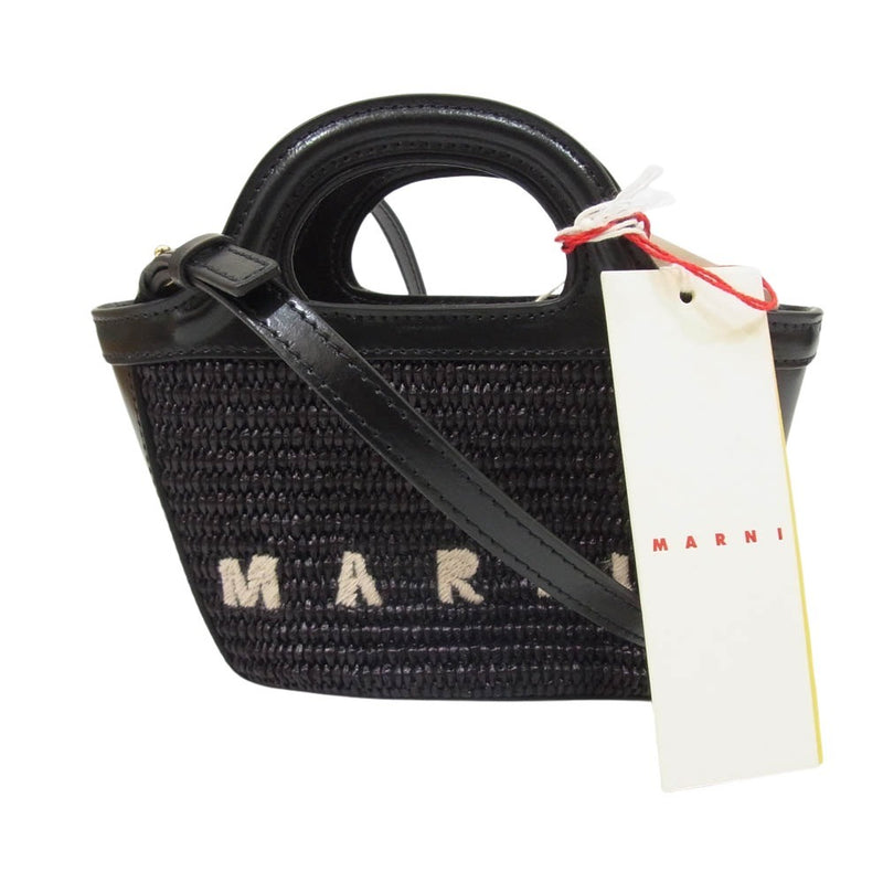 MARNI マルニ BMMP0067Q0P3860 TROPICALIA MICRO トロピカリア マイクロ ショルダー かごバッグ ブラック系【極上美品】【中古】