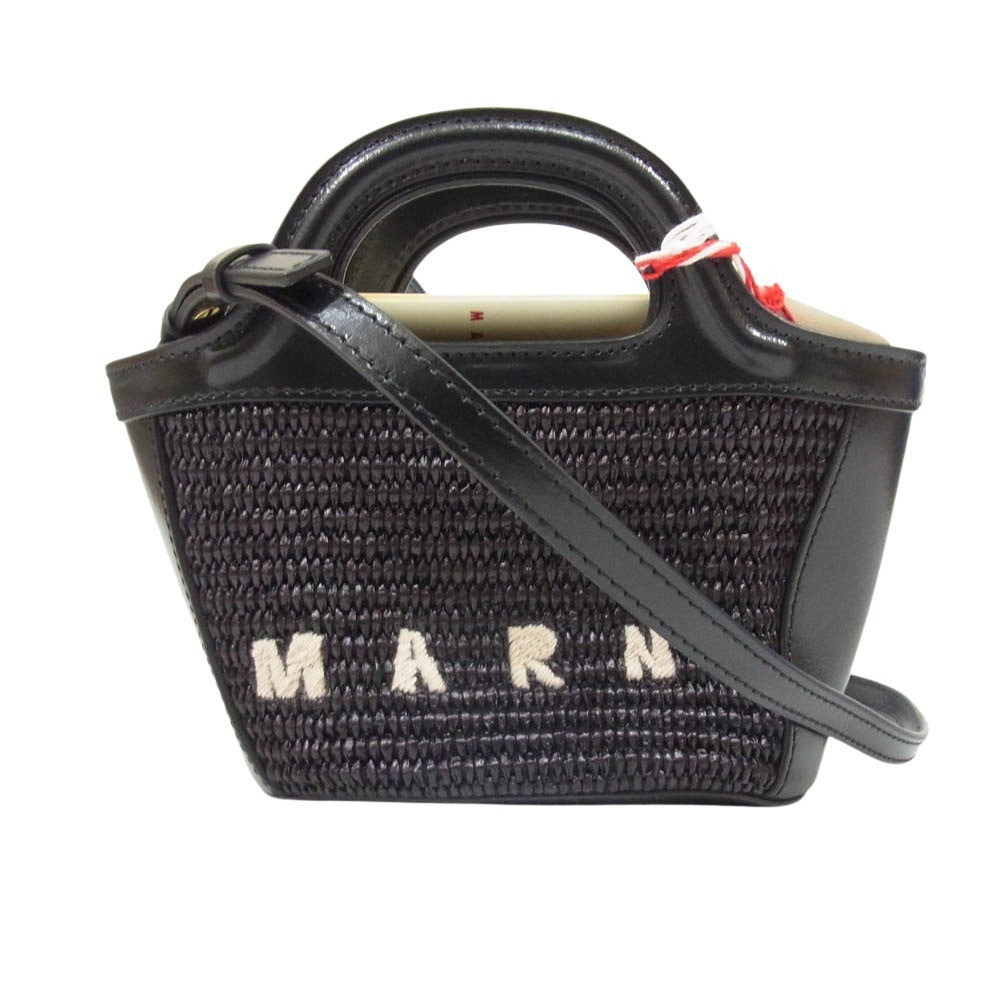 MARNI マルニ BMMP0067Q0P3860 TROPICALIA MICRO トロピカリア マイクロ ショルダー かごバッグ ブラック系【極上美品】【中古】