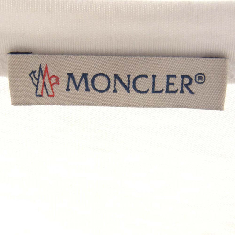 MONCLER モンクレール G10918C7E120 国内正規品 MAGLIA T-SHIRT マグリア ロゴ 半袖 Tシャツ ホワイト系 L【中古】